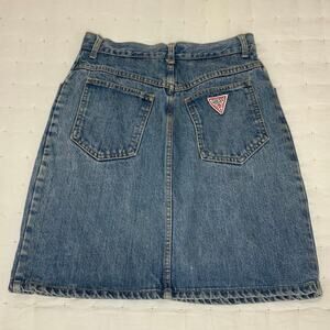 VTG 80s Guess Georges Marciano Denim Mini Skirt Women’s 29 Blue High Waist USA